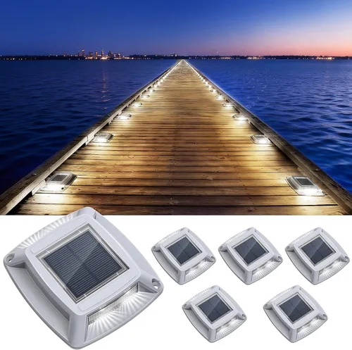 Vista 12 de Luces solares para muelle para exteriores, paquete de 12 unidades, luces Azul