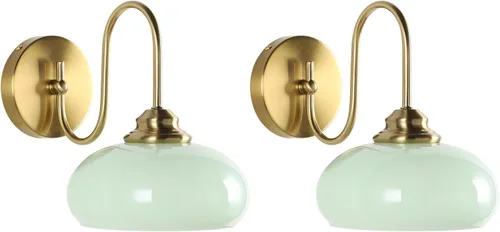 Vista 13 de KCO Lighting Aplique de Pared Rosa Dorado Cepillado Accesorios de Luz para Baño Lámpara de Pared de Globo de Vidrio Aplique de Pared Moderno