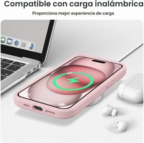 Vista 7 de Vooii Funda compatible con iPhone 15 Plus, silicona líquida mejorada [protección mejorada de la cámara] [forro de microfibra suave antiarañazos]