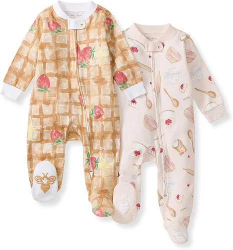 Vista 13 de Burt's Bees Baby Pijama con pies de algodón orgánico para niña Cozy Teddies - Paquete de 1