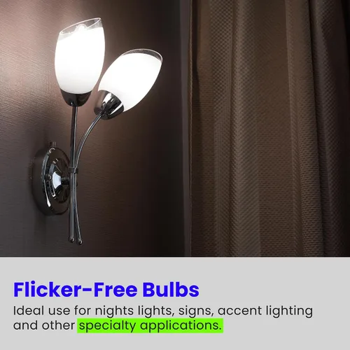 Vista 12 de Feit Electric - Bombilla LED nocturna C7, 0.6 W, 7 W Eq, E12, 4000 K