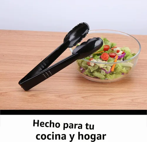 Vista 6 de Pinzas de plástico para cocina, juego de utensilios desechables, 12 piezas, pinzas de ensalada festoneadas de 9 pulgadas resistentes