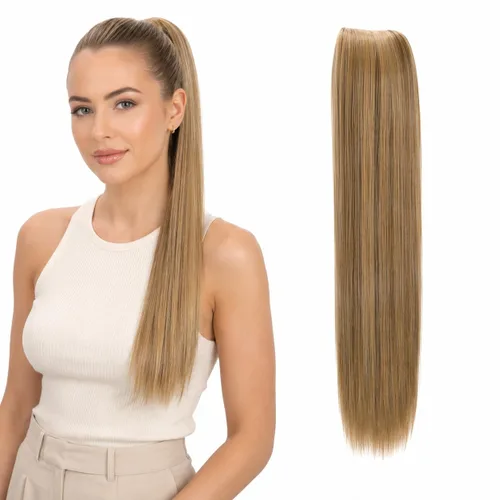 Vista 20 de CAISHA Extensión de cola de caballo de 22" con cordón voluminoso Straigtht negro-marrón PH503