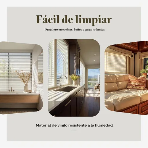 Vista 5 de CHICOLOGY - Persianas para ventana, puerta, casa rodante, ventanas horizontales, minipersiana, blanco medianoche (blackout), 12 x 36 pulgadas