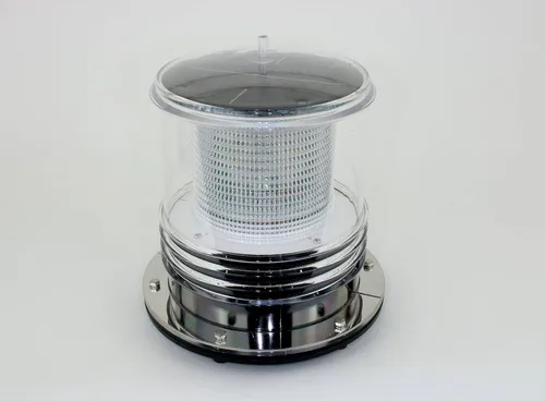 Vista 4 de Luz de advertencia de muelle solar - Iluminación solar impermeable para muelle - LED verde constante encendido o intermitente iluminación de 360