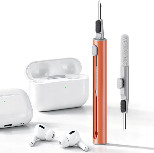 Vista 8 de Hyashee Kit limpiador para Airpods Pro 1 2 3 pluma de limpieza multifunción con cepillo suave esponja flocado para auriculares Bluetooth, Negro