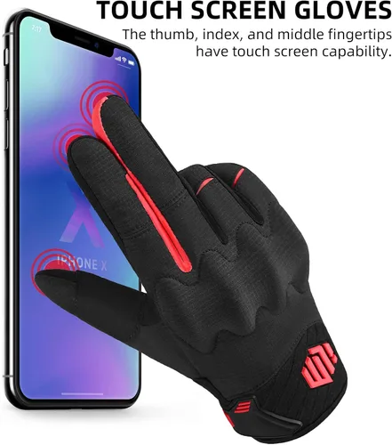 Vista 5 de ILM Guantes de motocicleta para adultos, motocross, ATV MTB, guantes de bicicleta de montaña, guantes de pantalla táctil de dedo completo