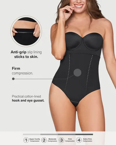 Vista 5 de Leonisa Tanga moldeadora de cintura alta con control de abdomen, ropa interior para mujer