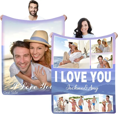 Vista 11 de Regalos personalizados de cumpleaños para el Día del Padre, para papá, abuelo, hombres, manta personalizada con fotos para mi papá, regalos de hija