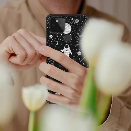 Vista 354 de Funda delgada para Google Pixel 4 XL, funda delgada de silicona de TPU suave a prueba de golpes para Google Pixel 4 XL, astronauta Galaxy