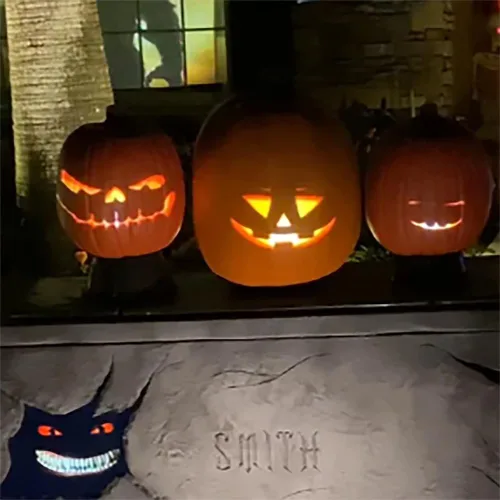 Vista 7 de Reaper Brothers® Kit de decoración digital de Halloween incluye 8 efectos de video AtmosFX® para Halloween Plus pantalla de proyección holográfica