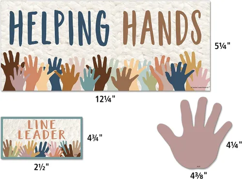 Vista 8 de Teacher Created Resources Everyone is Welcome Helping Hands Mini tablón de anuncios para decoración de aula (TCR7122)