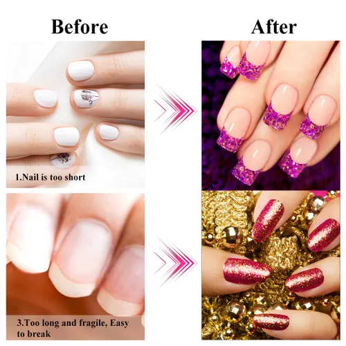 Vista 10 de Subay 200 formas de uñas largas profesionales para uñas acrílicas, uñas de poligel, formas de extensión de uñas gruesas para puntas de arte de uñas