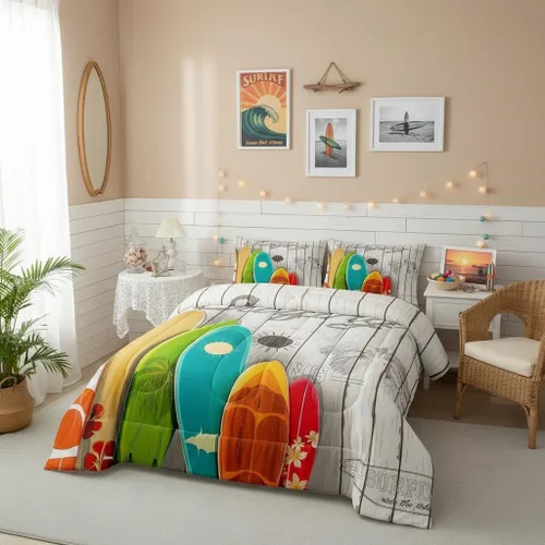 Vista 79 de Juego de ropa de cama Happy Camping de Homewish, tamaño individual, con diseño de osos cazadores y pinos, para niños, hombres, adultos, decoración