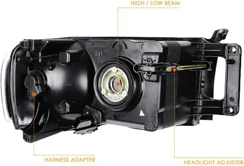 Vista 5 de PM PERFORMOTOR Conjunto de faros Compatible con Dodge Ram 1500 2002 2003 2004 2005/Dodge Ram 2500 3500 2003 2004 2005 2 piezas de lámparas