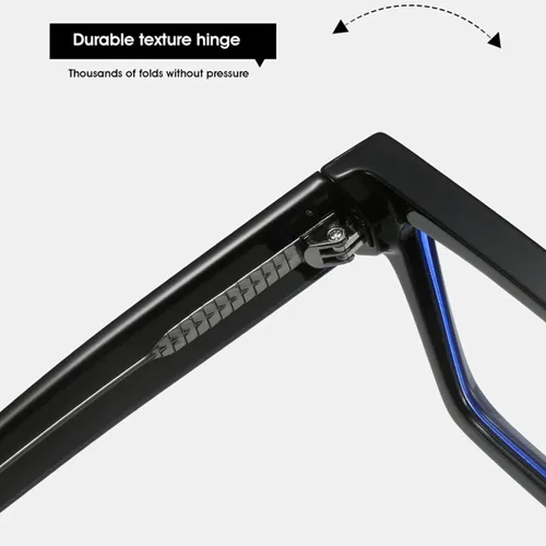 Vista 3 de Kursan Gafas cuadradas negras para mujeres y hombres, lentes transparentes de gran tamaño con marco grueso