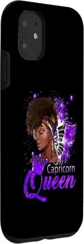 Vista 3 de iPhone 11 Purple Capricornio Queen African American Woman Dec Jan Case