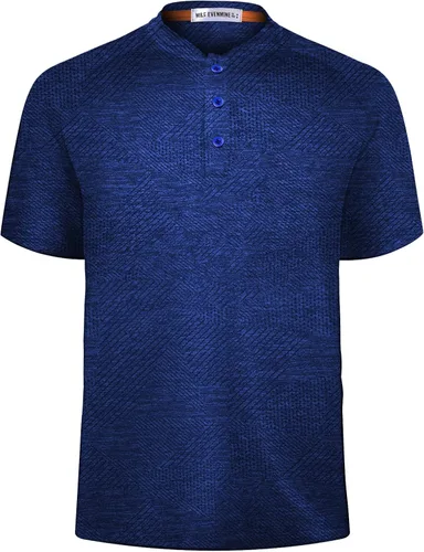 Vista 7 de Camisas de golf para hombre, ajuste seco, manga corta, sin cuello, rendimiento que absorbe la humedad