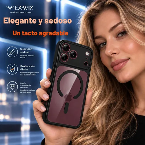 Vista 7 de Funda transparente negra para iPhone 18 Pro Max y 17 Pro Max Compatible con MagSafe, funda híbrida delgada antiamarilleo, protección contra caídas a