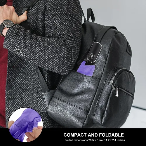 Vista 61 de LEAGERA Paraguas de viaje compacto para bolso, mango plano, impermeable para lluvia ligera
