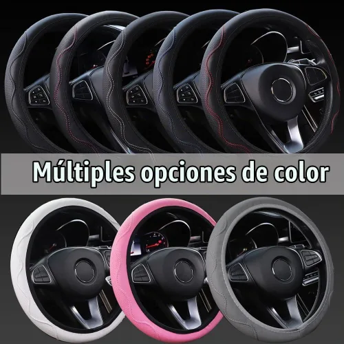 Vista 8 de Funda elástica para volante de coche universal de 15 pulgadas, fundas de volante de microfibra suave de cuero transpirable, antideslizante y Azul