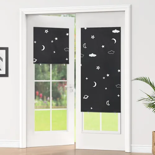 Vista 22 de LazBlinds Cortina de Puerta 100% Opaca, Persianas Sin Herramientas Sin Taladro Inalámbricas para Ventanas, Aislamiento Térmico Protección UV