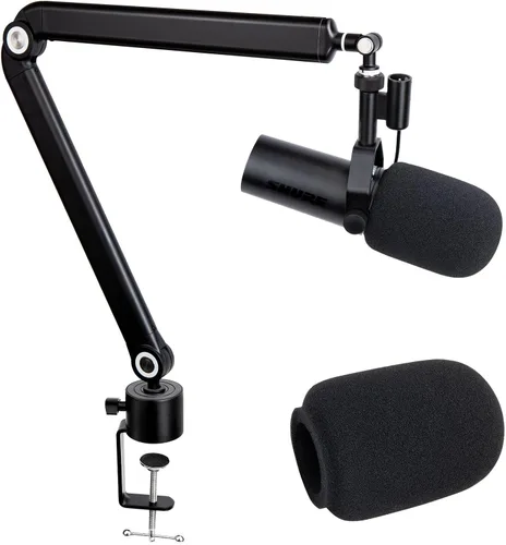 Vista 8 de SUNMON Shure SM7dB - Soporte de micrófono con brazo de brazo – brazo de micrófono con cubierta de micrófono de espuma compatible con Shure SM7dB