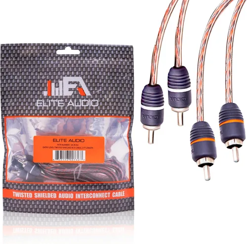 Vista 7 de Elite Audio EA-RCA1.5 Cable RCA estándar de 2 Ch - Par de cables trenzados macho a macho de 1.5 pies con reducción de ruido