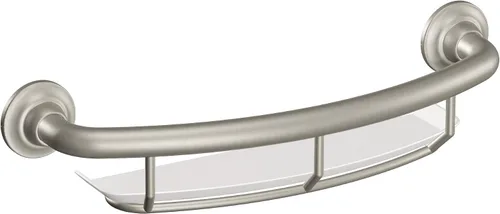 Vista 6 de Moen R2356DBN Seguridad Barra de Apoyo de 16 Pulgadas para Baño con Balanza de Asistencia y Estante, Níquel Cepillado & LR8724D2BN Home Care Barra