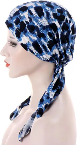 Vista 3 de Qhome - Pañuelo de cabeza con diamantes de imitación para mujer, gorra de quimioterapia, bandana de elastano Du Rag