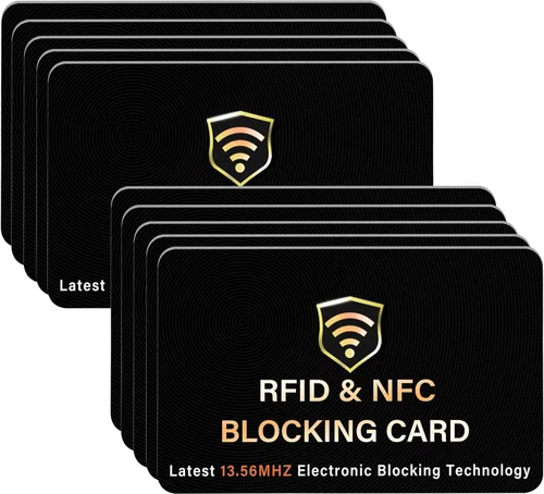 Vista 23 de SaiTech IT Paquete de 5 Tarjetas de Bloqueo RFID, Una Tarjeta Protege Toda la Billetera y Cartera, Protector de Tarjetas de Débito y Crédito