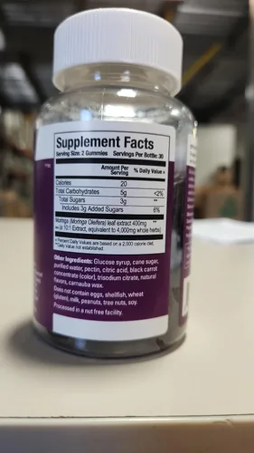 Vista 7 de Viteey Moringa Gummies - 4,000 mg [de 400 mg de extracto 10: 1] de Moringa Suplemento Super Greens - Gomitas antioxidantes para el bienestar