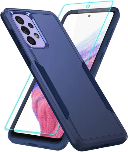 Vista 15 de Funda para Samsung A53 5G, Galaxy A53 5G con protector de pantalla, protección de cuerpo completo, funda de goma duradera para Samsung Galaxy A53