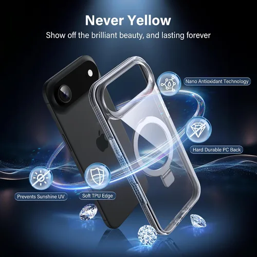 Vista 6 de Funda magnética para iPhone Air – [Soporte invisible integrado] [Compatible con MagSafe] [Protección contra caídas de grado militar] Cubierta