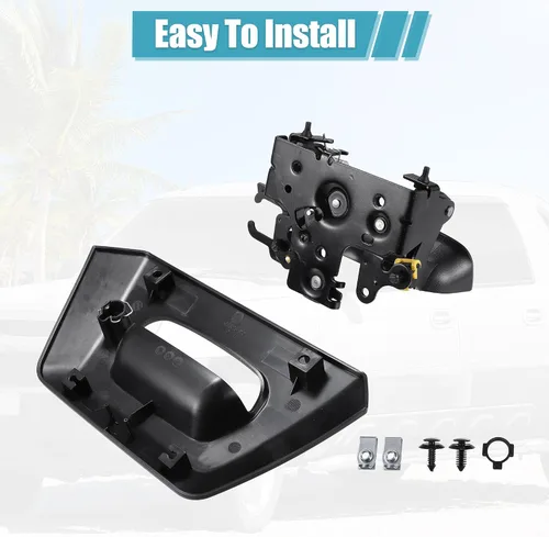 Vista 6 de uxcell 1 juego de manija de puerta trasera y bisel para Chevy Avalanche 1500 2500 Pickup Trunk 2002-2006 negro