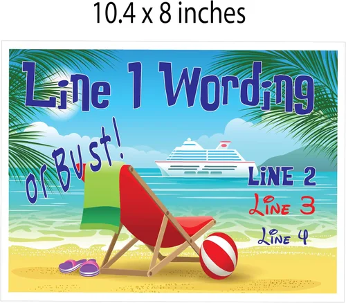Vista 2 de Cruise Ship Door Decorations Island Beach Custom Magnet Personalized, Funny & Fun Party Decor - Decorative Magnetic Favors For Fridge, Locker