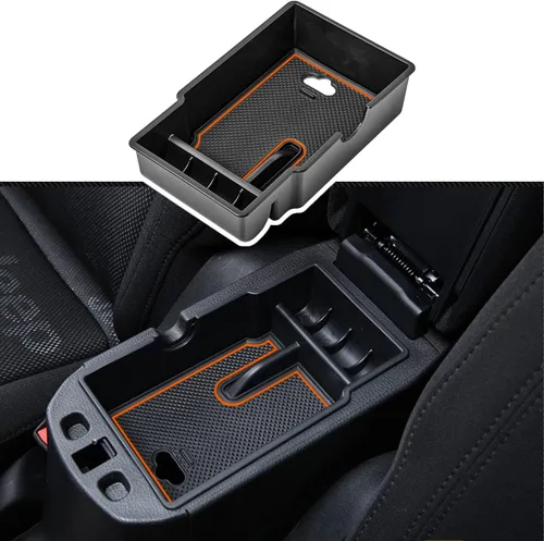Vista 14 de EDBETOS Organizador de bandeja de consola central compatible con accesorios Jeep Renegade 2015-2019 2020 2021 2022 2023, caja de guantes de Negro