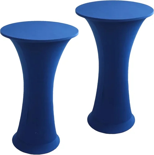 Vista 17 de Mantel Redondo Elástico de Spandex para Cóctel, Paquete de 2, 24"x43" Cubierta de Mesa Ajustada Highboy Elástica, Mantel Redondo de Cóctel para Mesa