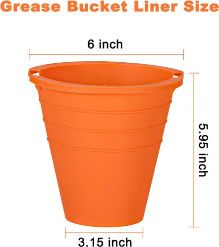 Vista 2 de 2 piezas de forros reutilizables de silicona para cubo de grasa Compatible con Traeger/Pit Boss ect/Oklahoma Joe' /Forro para bandeja de goteo