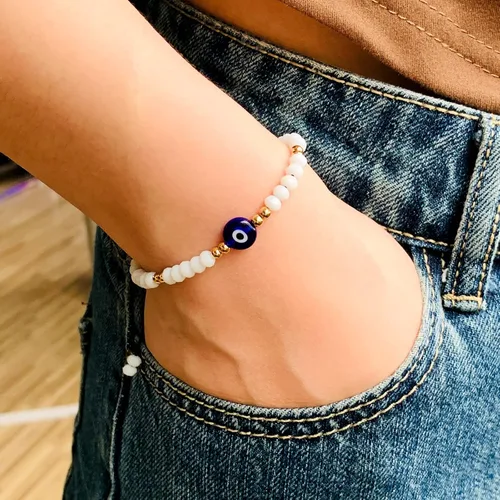 Vista 5 de 4 pulseras de cuentas de mal de ojo