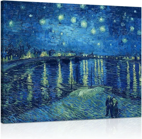Vista 14 de Van Gogh Arte de Pared en Lienzo: Reproducción de Pintura al Óleo Almendro en Flor Imagen de Flores Decoración de Habitación, Impresiones de Arte
