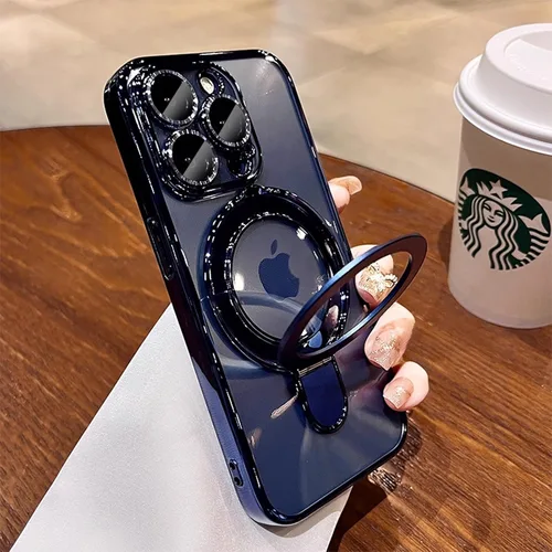 Vista 16 de Funda magnética para iPhone 14 Pro con soporte invisible, protector de lente de cámara integrado, a prueba de golpes