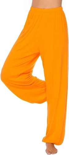 Vista 2 de AvaCostume Pantalones de yoga ligeros y sueltos para hombre, cintura elástica, modal, pantalones de yoga
