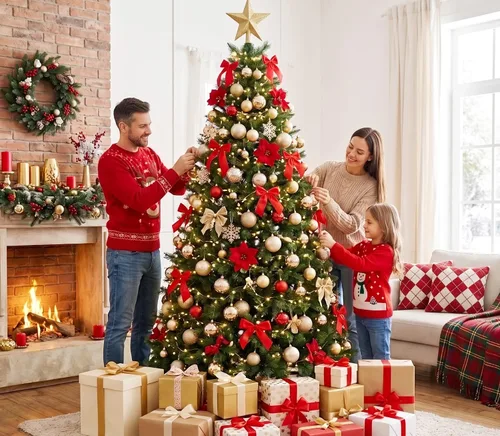 Vista 3 de Christmas Tree, 7.5FT Artificial Xmas Pine Tree for Holiday Décor, Green