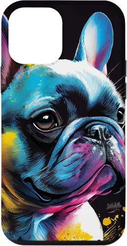 Vista 16 de French Bulldog Puppy Colorful Illustration Graphic Case for iPhone 17