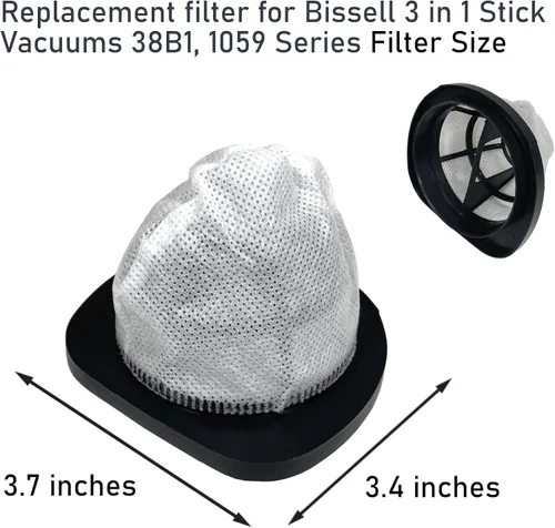 Vista 2 de MaximalPower BIS 203-7423 - Filtro de vacío 3 en 1 aspiradora 38B1 1059 10591 10592 10594 con paño de limpieza de microfibra adicional