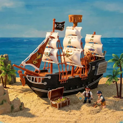 Vista 5 de Rhode Island Novelty - Barco pirata de 25 cm, uno por pedido