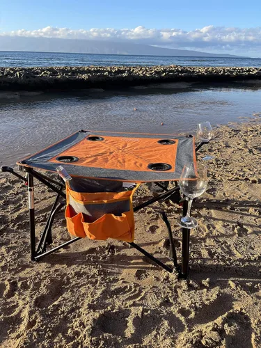 Vista 4 de Mesa de vino plegable creativa al aire libre Portátil Camping playa picnic y patio