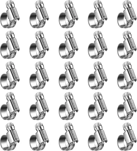Vista 11 de Abrazaderas de manguera de engranaje helicoidal de acero inoxidable antideslizantes 3/8 a 5/8 "(0.394-0.630 in) SAE Size 4, 5/16"Hex Head, Soft