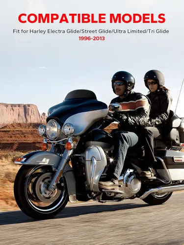 Vista 2 de Amazicha Parabrisas de 5 pulgadas, color negro 96-13, apto para Harley Touring Electra Street Glide y Trike 1996-2013